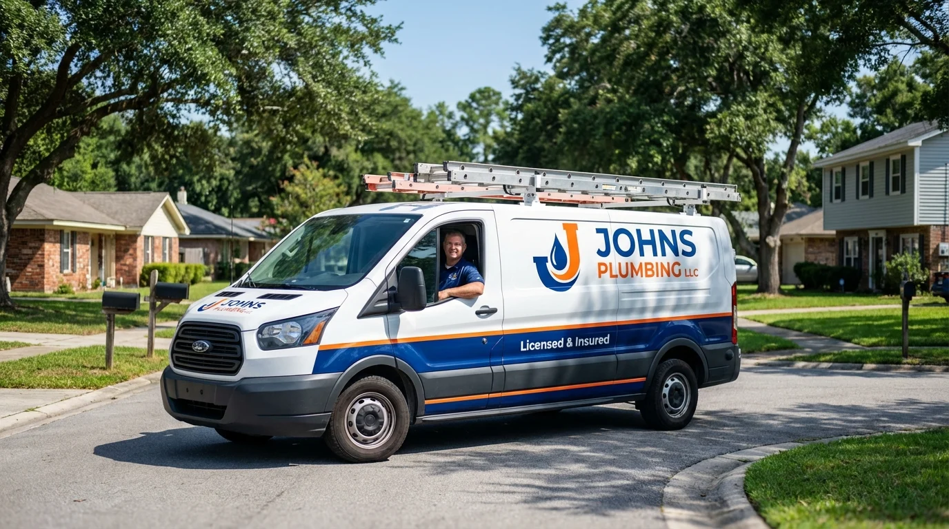 Johns Plumbing LLC service van in Bangor, WI